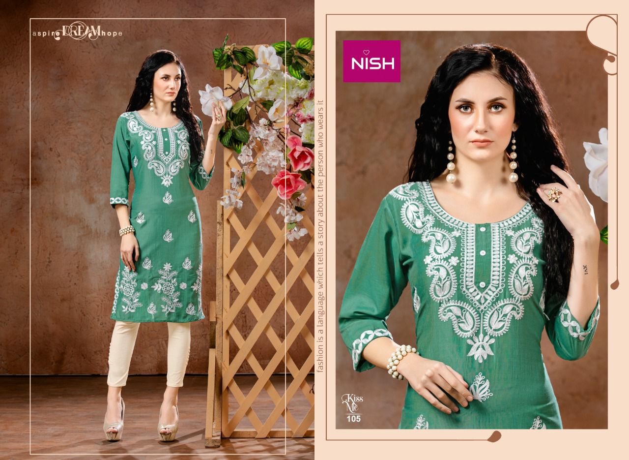 Nish Kiss Me Ethnic Wear Latest Designer Fancy Kurti With Bottom Collection